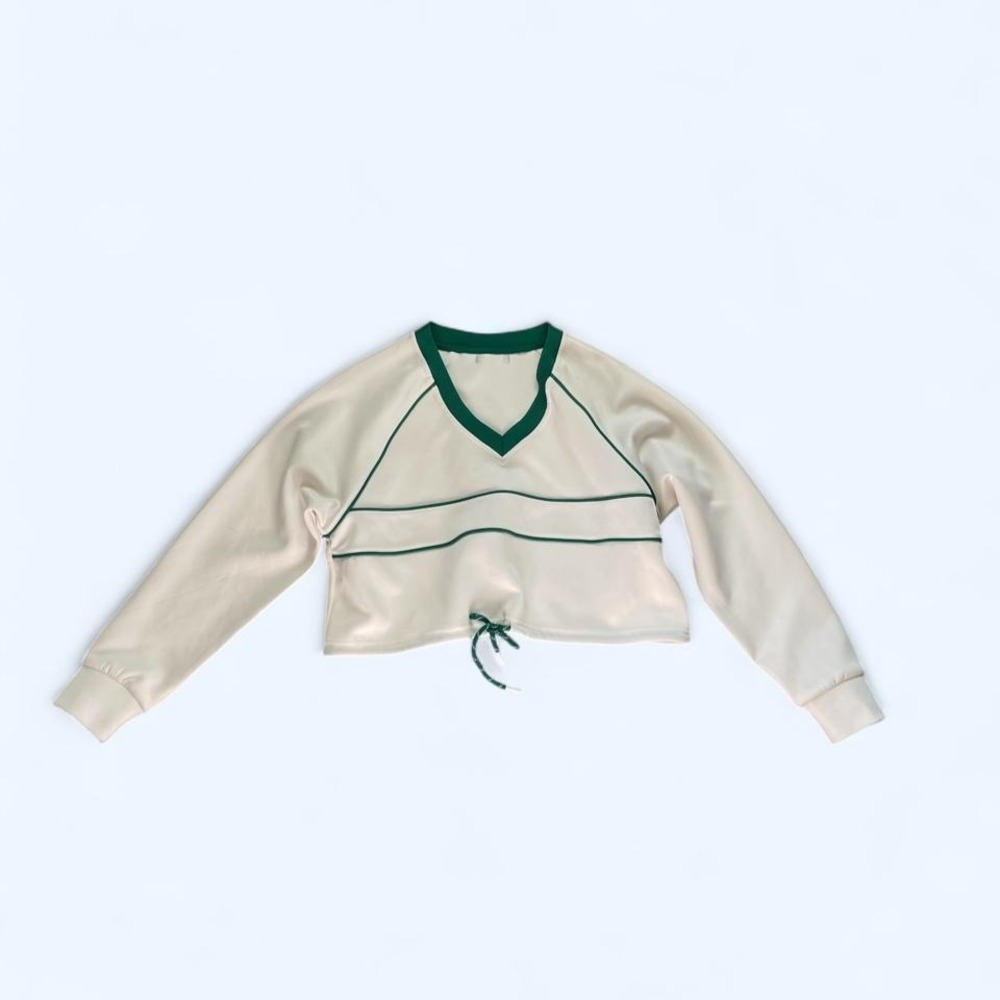 White athletic cropped sweatshirt size S by Forever 21